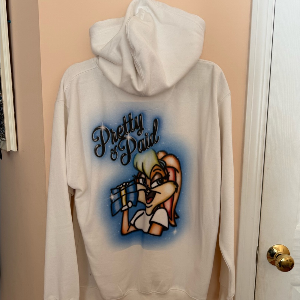 White and blue Hoodie Y2K